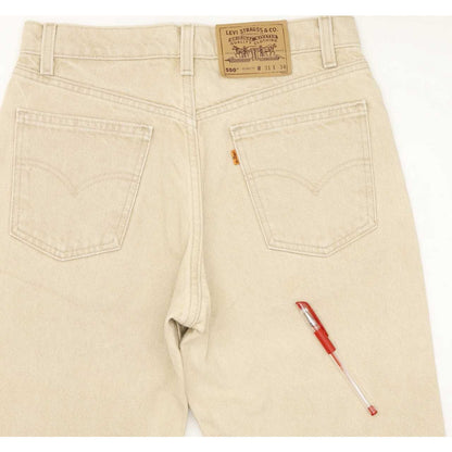 Levi's 550 Made in USA Beige Tapered Relaxed Mom Jeans High Waisted W31 L31