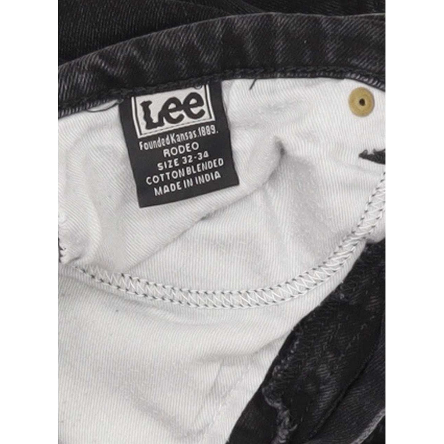 Lee Rodeo Men Black Straight Regular Jeans W32 L31