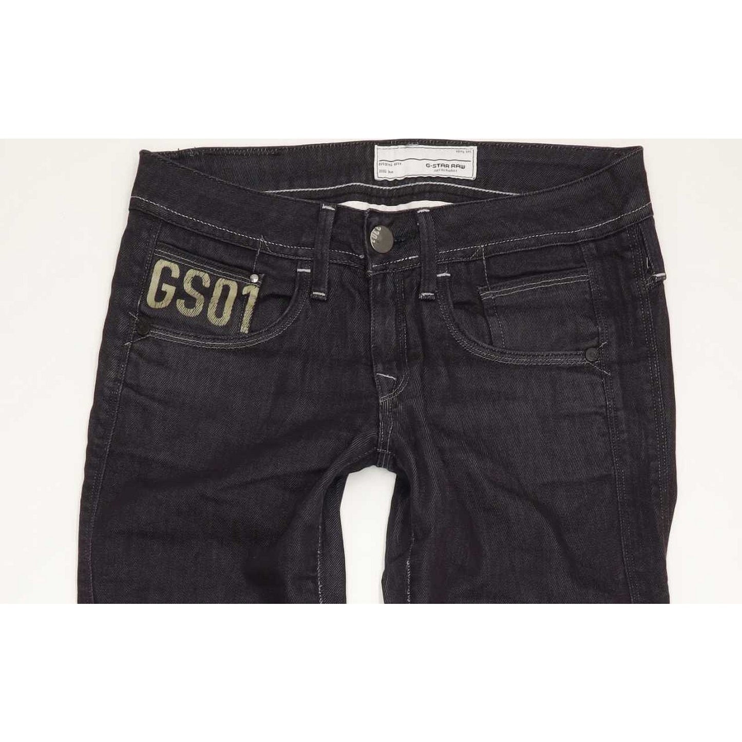 G-Star Saville Women Navy Straight Slim Stretch Jeans W28 L31