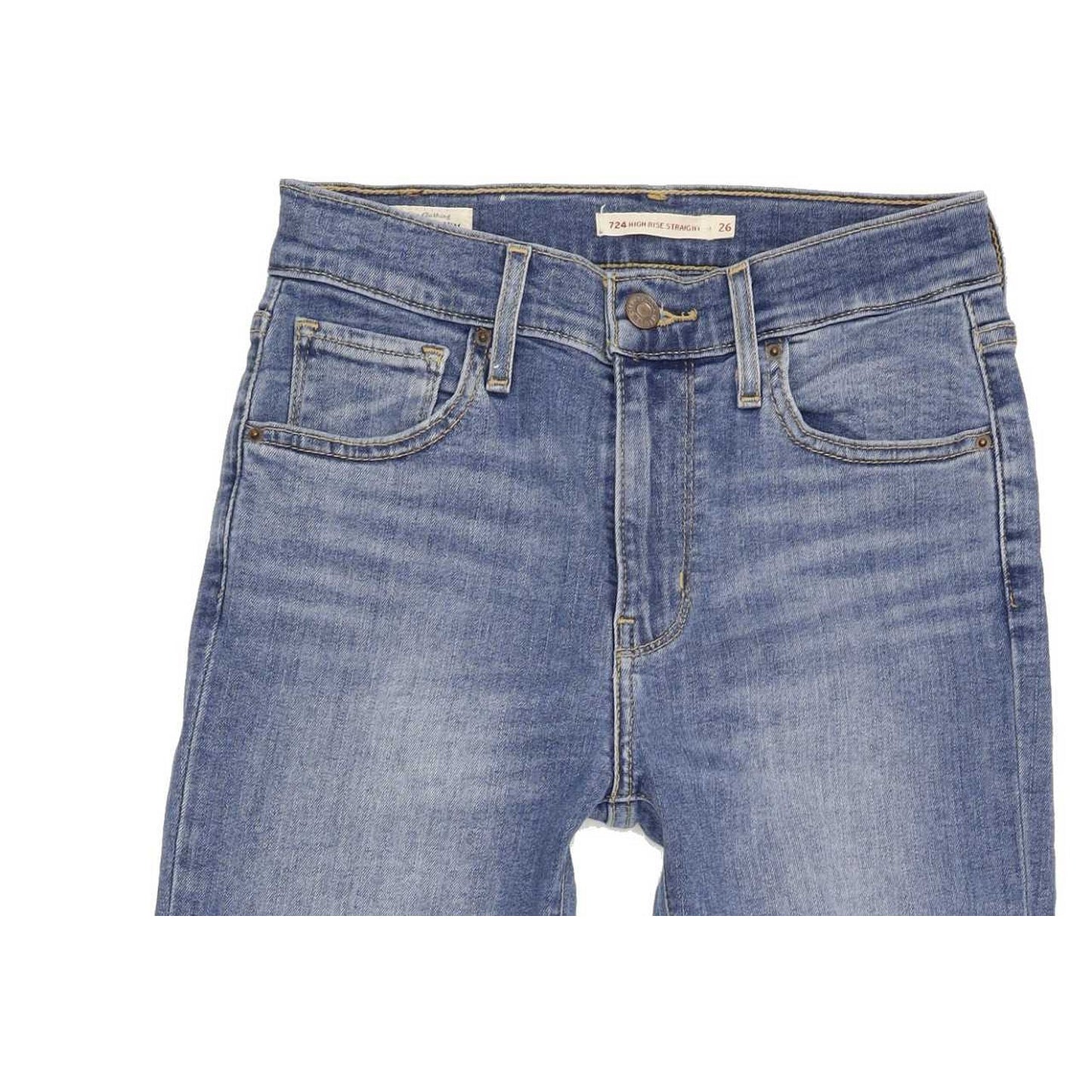 Levi's 724 High Rise Women Blue Straight Stretch Jeans W26 L24