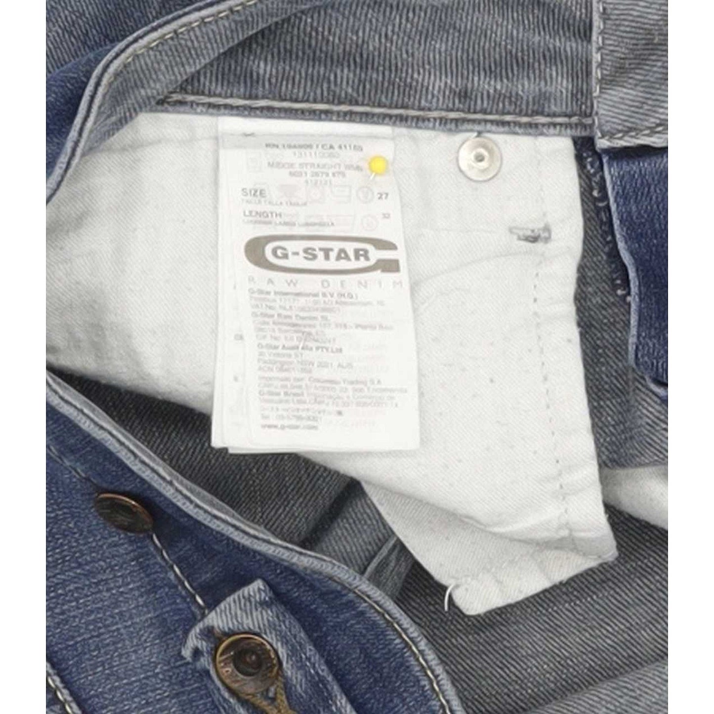 G-Star Midge Women Blue Straight Slim Stretch Jeans W27 L31
