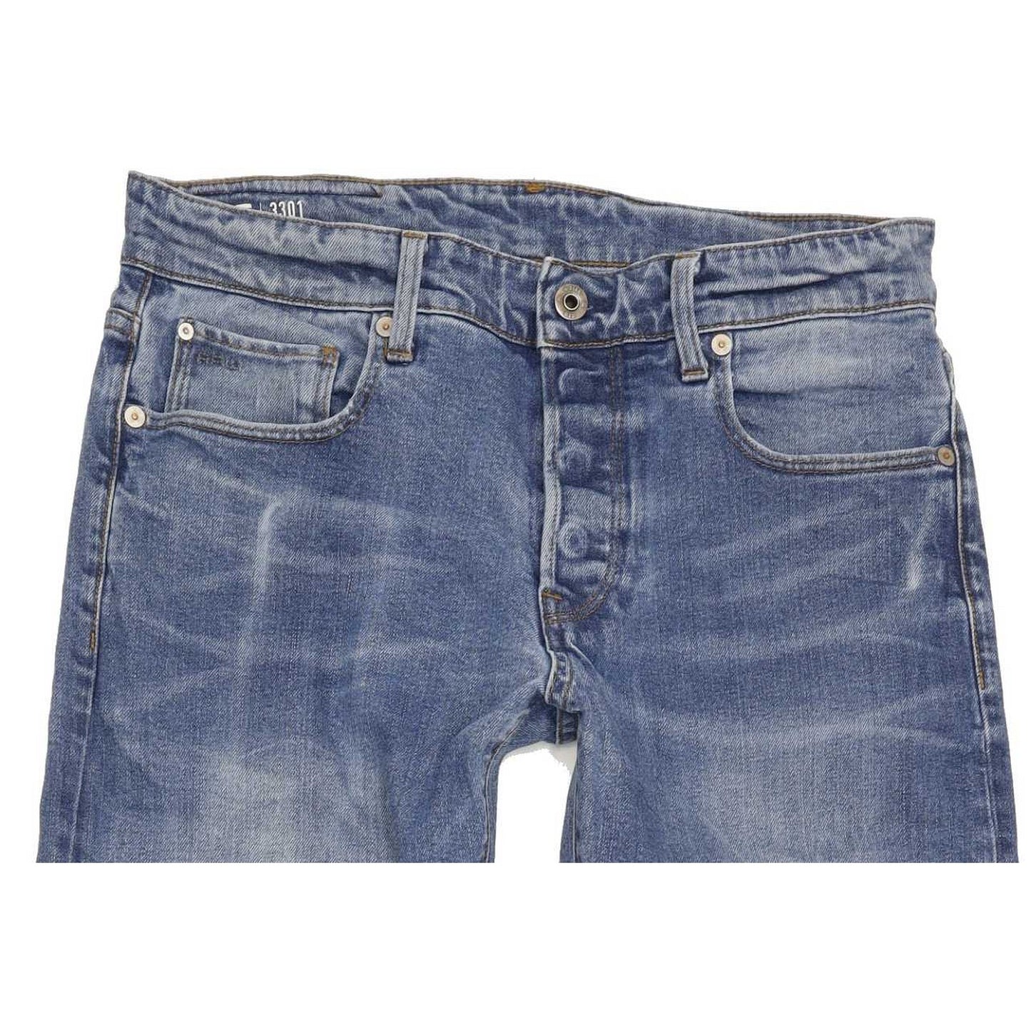 G-Star 3301 Men Blue Straight Regular Stretch Jeans W31 L33