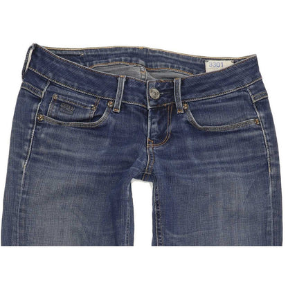 G-Star 3301 Women Blue Straight Slim Stretch Jeans W27 L29