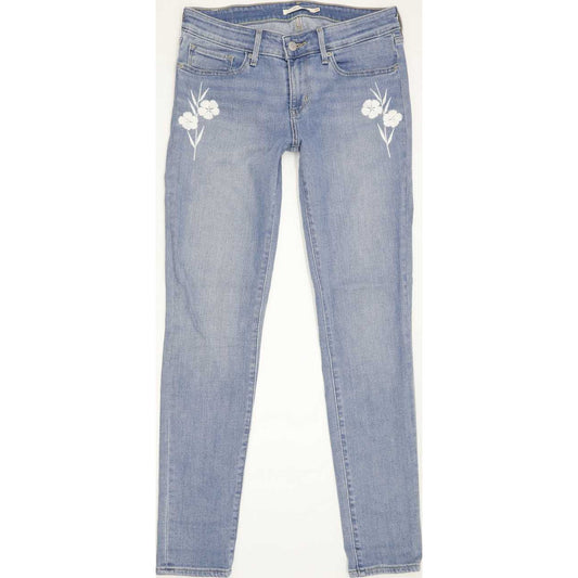 Levi's 711 Women Blue Skinny Regular Stretch Jeans W28 L30