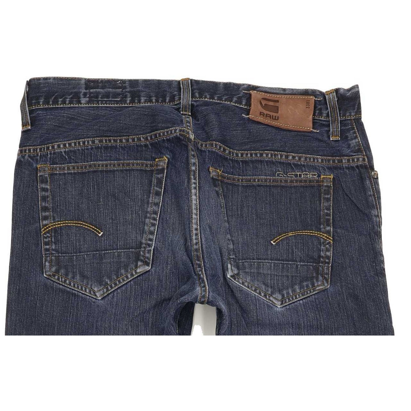 G-Star 3301 Men Blue Straight Slim Jeans W36 L31