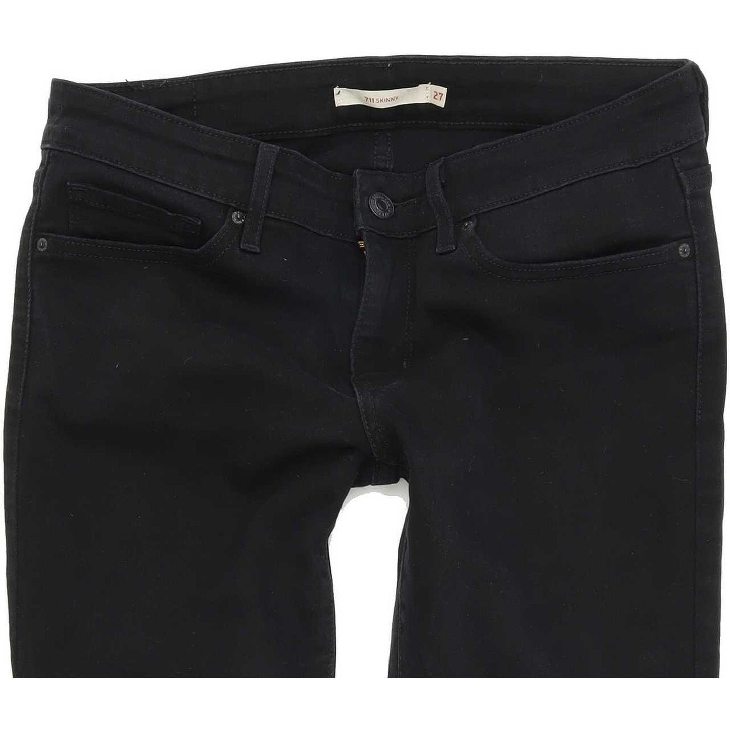 Levi's 711 Women Black Skinny Slim Stretch Jeans W27 L30