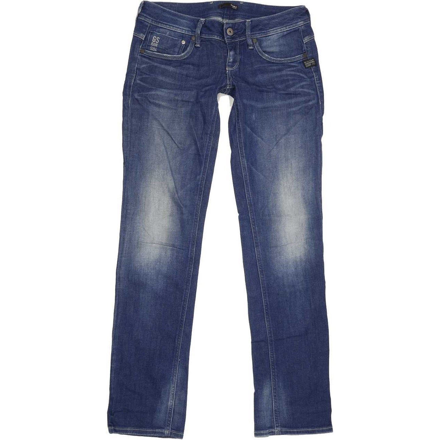 G-Star Attacc Women Blue Straight Slim Stretch Jeans W28 L32