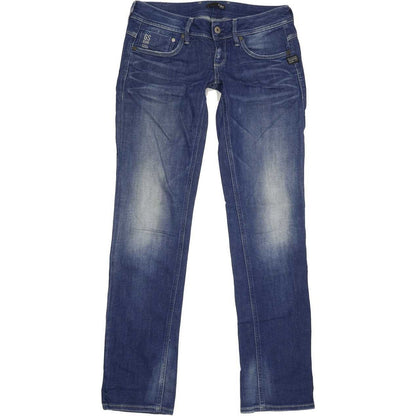G-Star Attacc Women Blue Straight Slim Stretch Jeans W28 L32