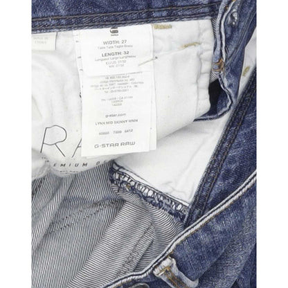 G-Star Lynn Mid Women Blue Skinny Slim Stretch Jeans W27 L27