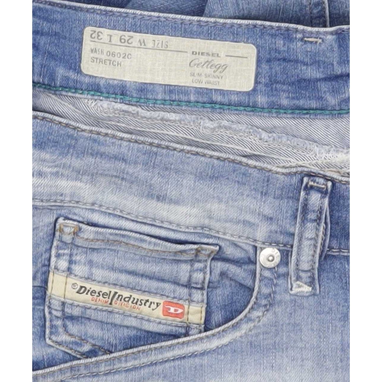 Diesel Getlegg Men Blue Skinny Slim Stretch Jeans W29 L32