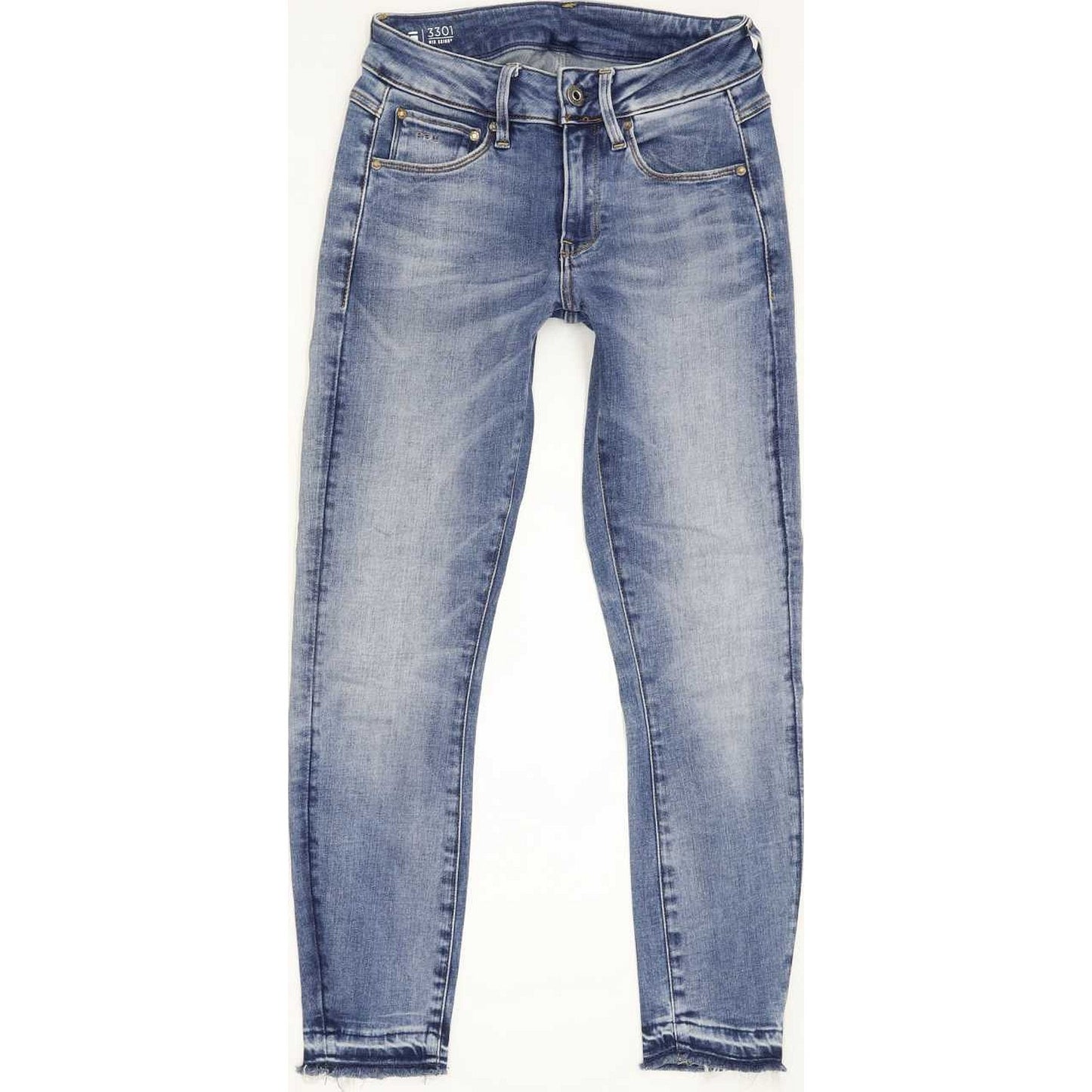 G-Star 3301 Mmid RP Ankle Women Blue Skinny Regular Stretch Jeans W25 L24