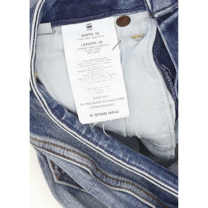 G-Star 3301 Mmid RP Ankle Women Blue Skinny Regular Stretch Jeans W25 L24
