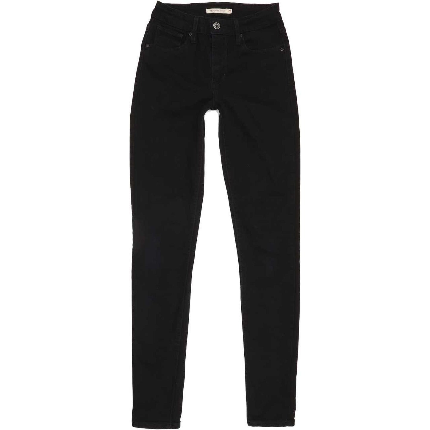 Levi's 712 High Rise Women Black Skinny Slim Stretch Jeans W26 L31