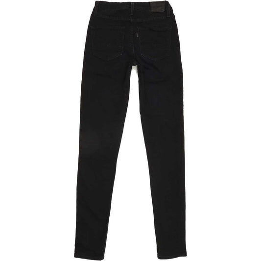 Levi's 712 High Rise Women Black Skinny Slim Stretch Jeans W26 L31