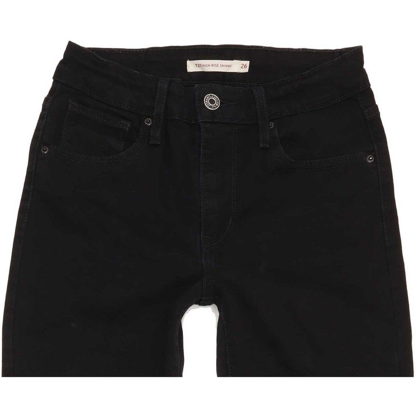 Levi's 712 High Rise Women Black Skinny Slim Stretch Jeans W26 L31