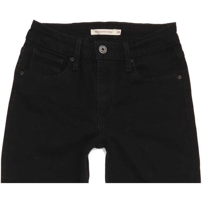 Levi's 712 High Rise Women Black Skinny Slim Stretch Jeans W26 L31