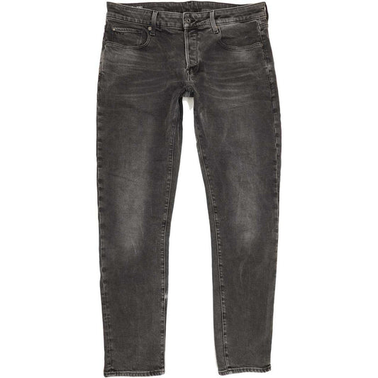 G-Star 3301 Men Charcoal Straight Slim Stretch Jeans W36 L33