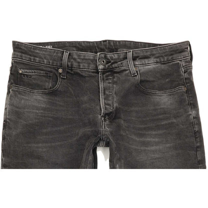 G-Star 3301 Men Charcoal Straight Slim Stretch Jeans W36 L33