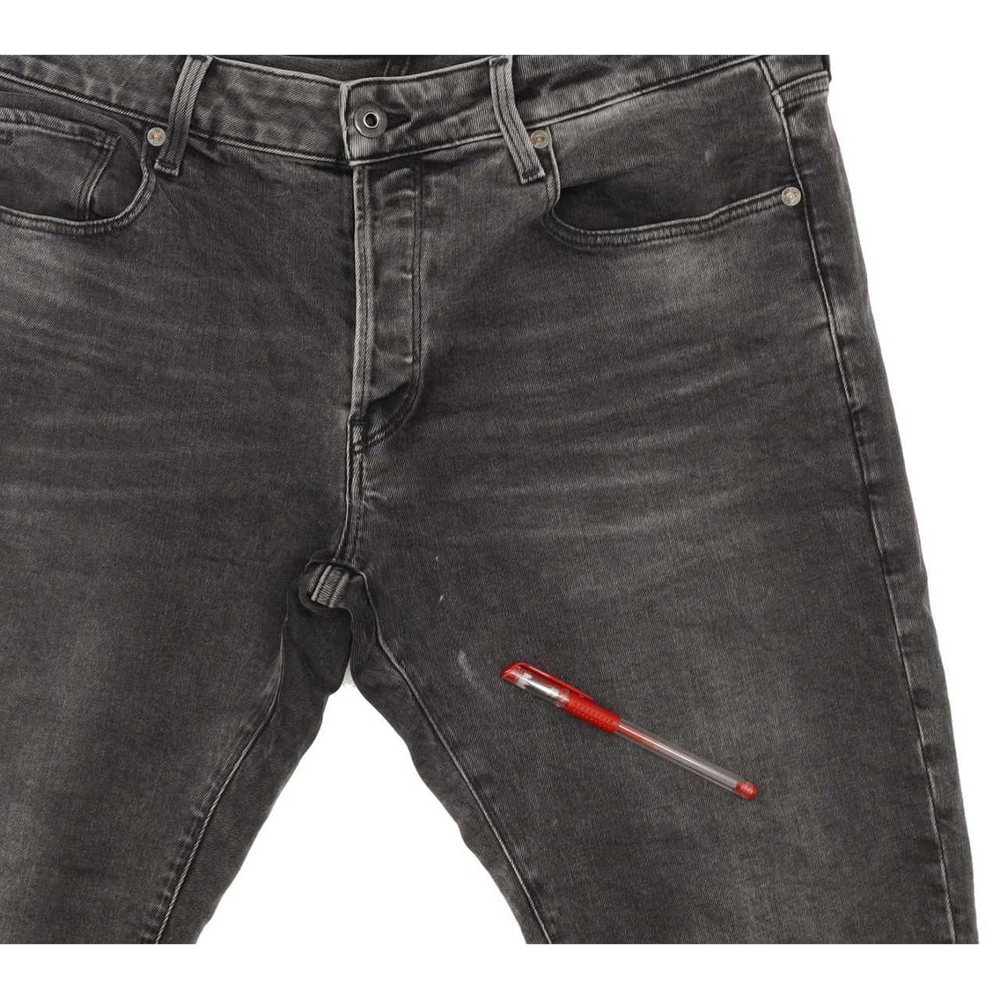 G-Star 3301 Men Charcoal Straight Slim Stretch Jeans W36 L33
