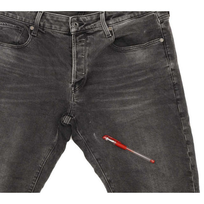 G-Star 3301 Men Charcoal Straight Slim Stretch Jeans W36 L33