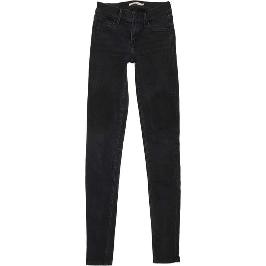 Levi's 710 Super Women Black Skinny Slim Stretch Jeans W25 L32