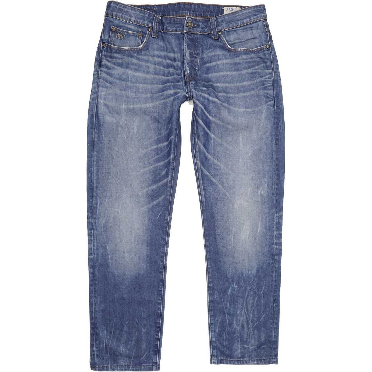 G-Star 3301 Men Blue Straight Regular Jeans W36 L31