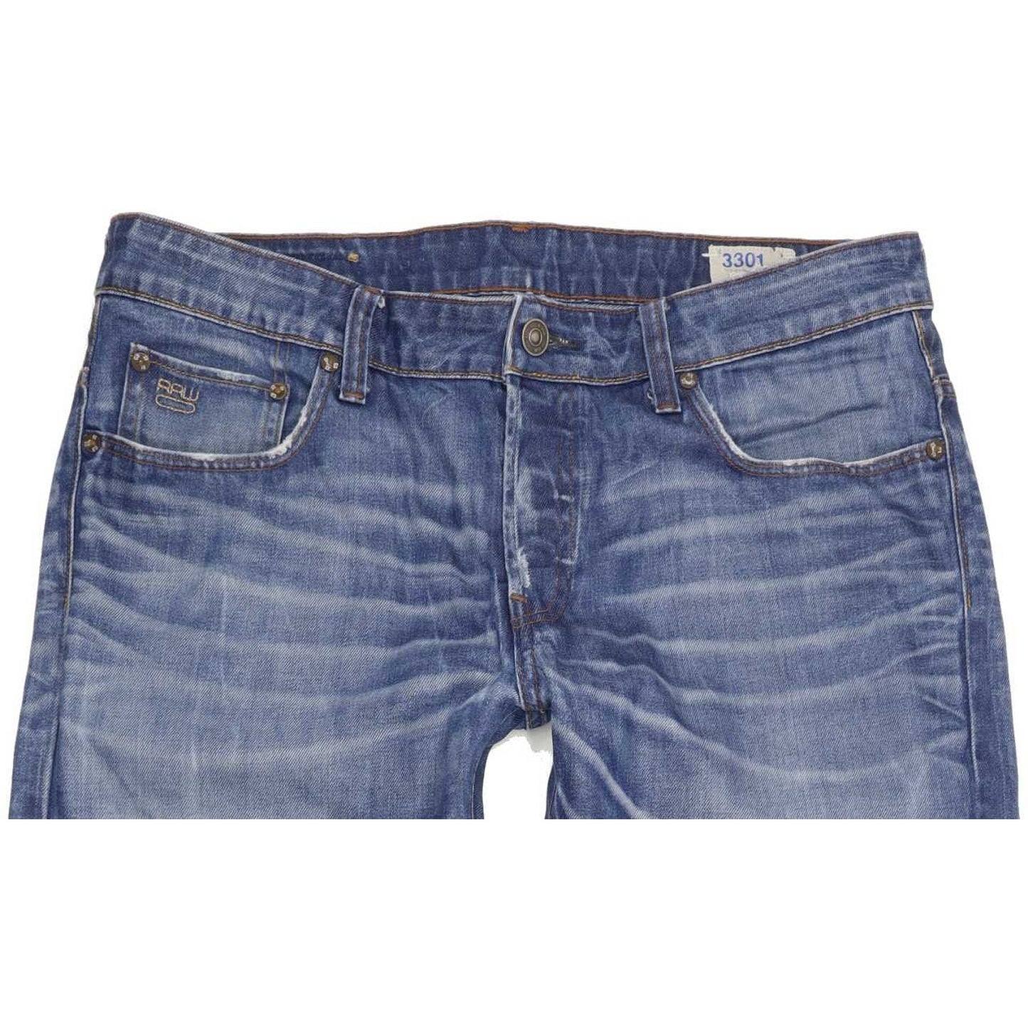G-Star 3301 Men Blue Straight Regular Jeans W36 L31