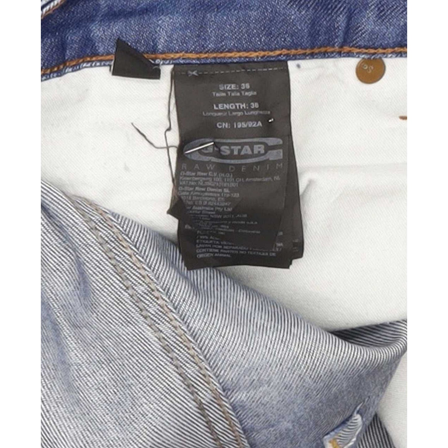 G-Star 3301 Men Blue Straight Regular Jeans W36 L31