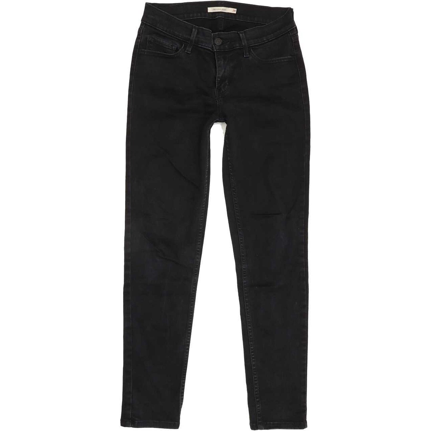 Levi's 710 Super Women Black Skinny Slim Stretch Jeans W28 L27