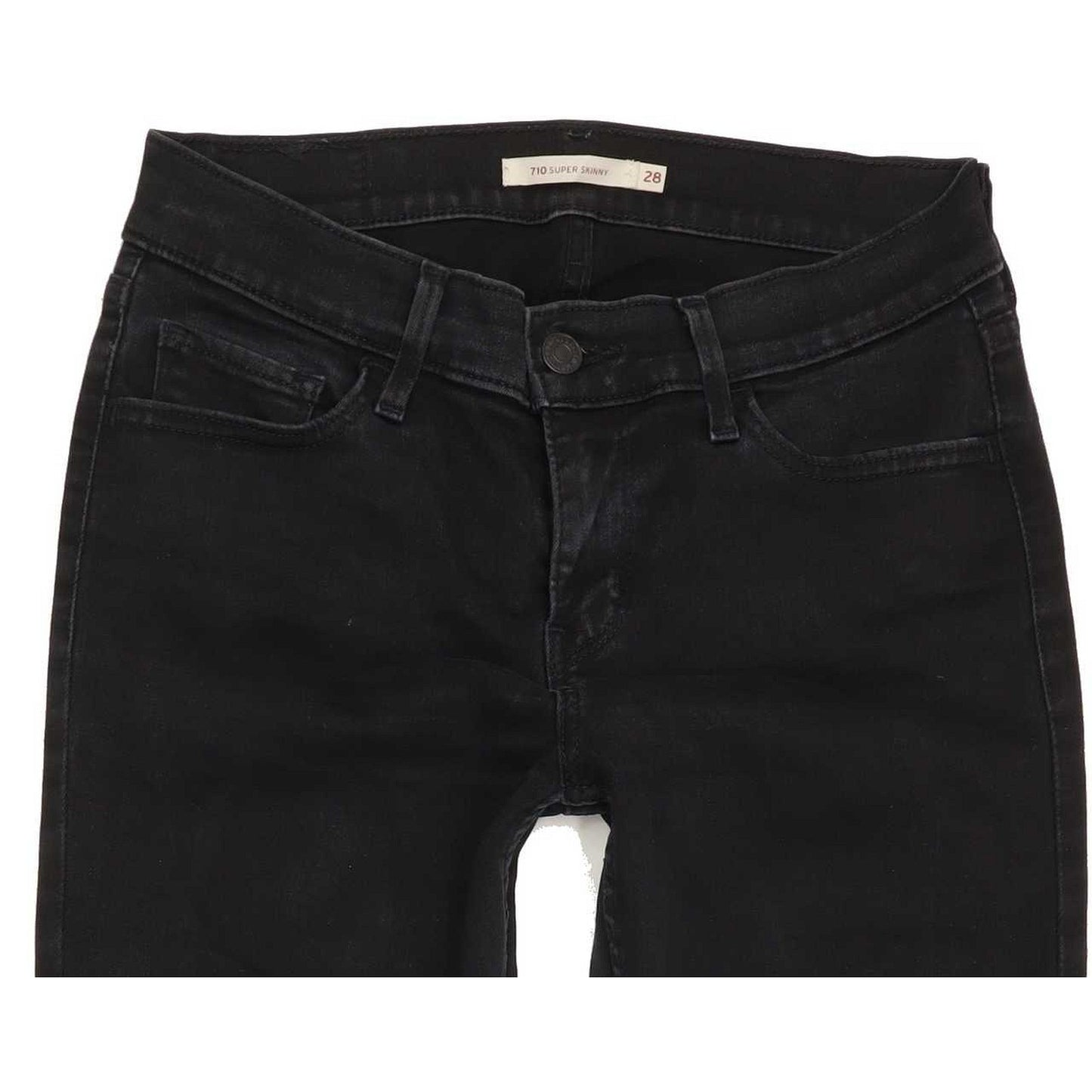 Levi's 710 Super Women Black Skinny Slim Stretch Jeans W28 L27