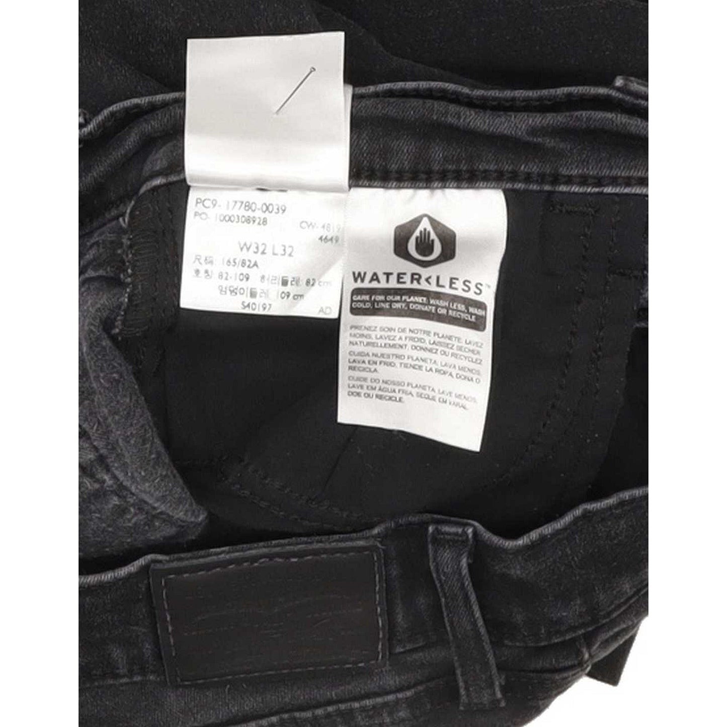Levi's 710 Super Men Black Skinny Slim Stretch Jeans W32 L30