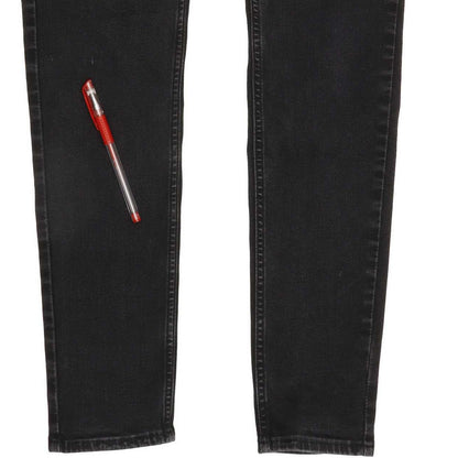 Levi's 710 Super Men Black Skinny Slim Stretch Jeans W32 L30