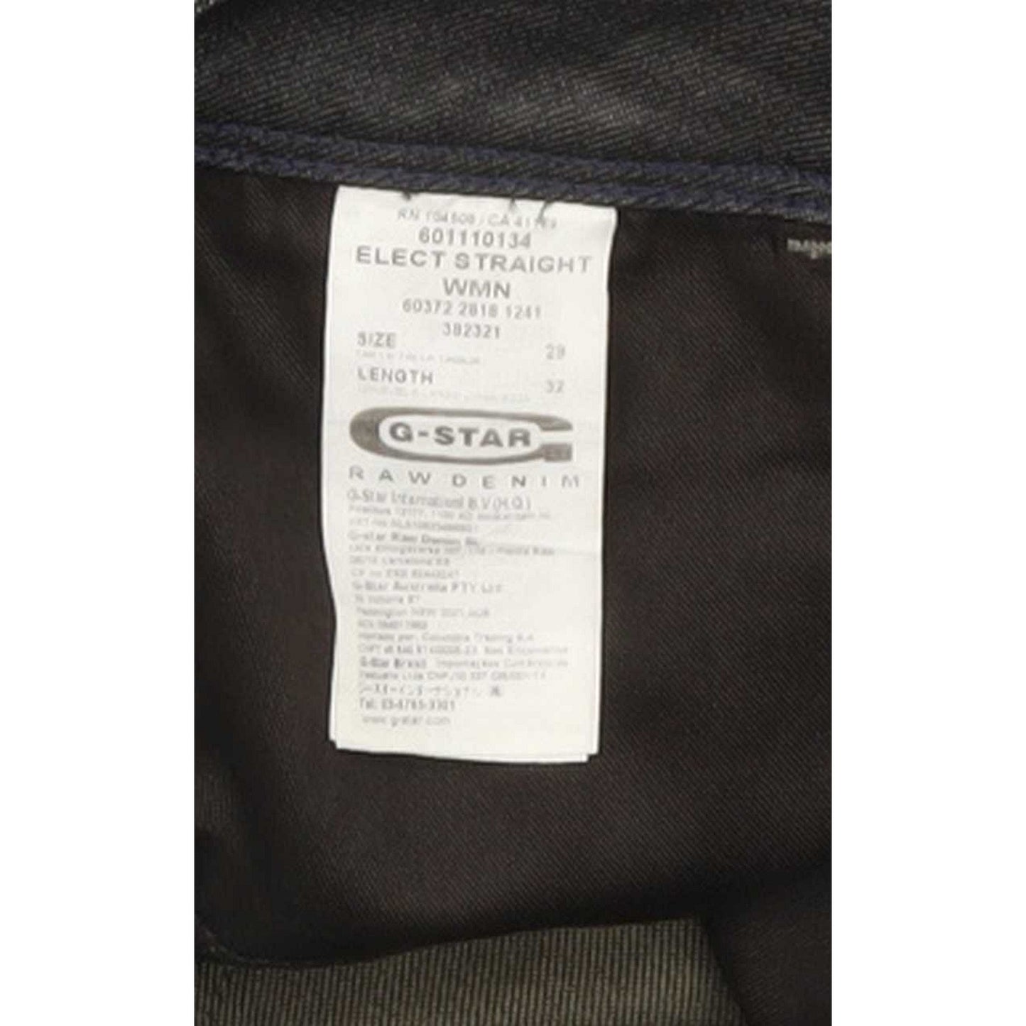 G-Star Elect Women Black Straight Slim Stretch Jeans W29 L31