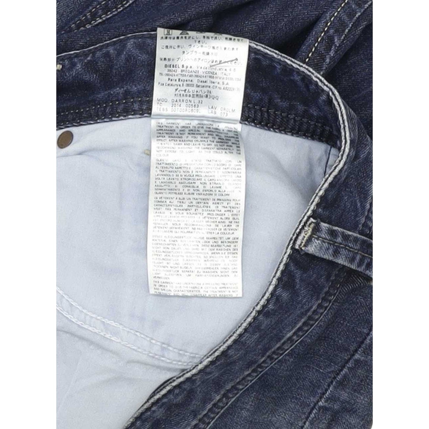 Diesel Darron Men Blue Straight Regular Jeans W37 L32