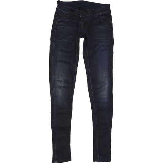 G-Star Lynn Zip Women Blue Skinny Slim Stretch Jeans W28 L34