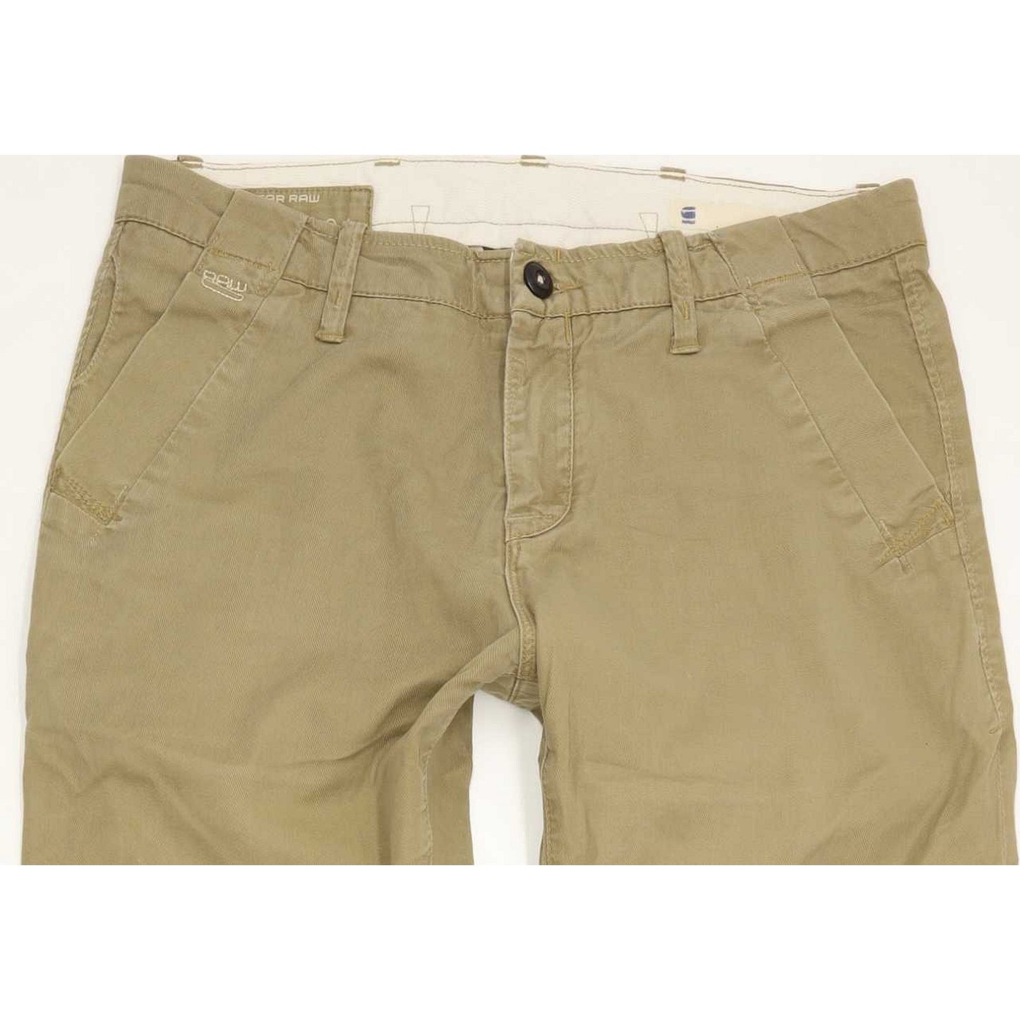 G-Star Bronson Women Beige Tapered Loose Chino Stretch Jeans W26 L34