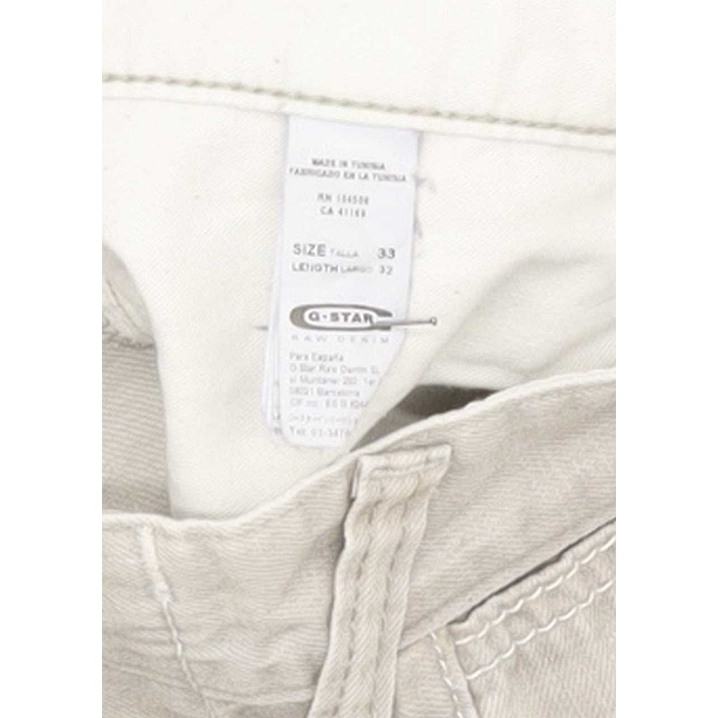 G-Star Core Sec Men Beige Straight Regular Jeans W33 L30