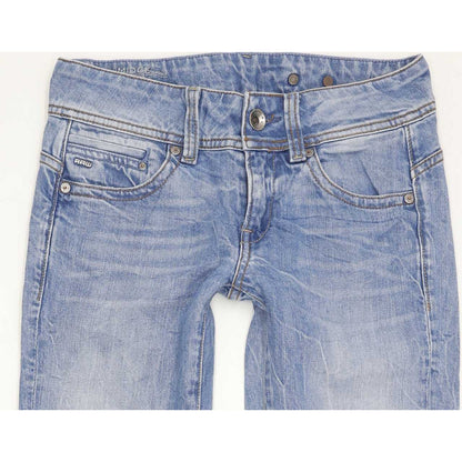 Levi's Midge Saddle Women Blue Straight Slim Stretch Jeans W25 L28