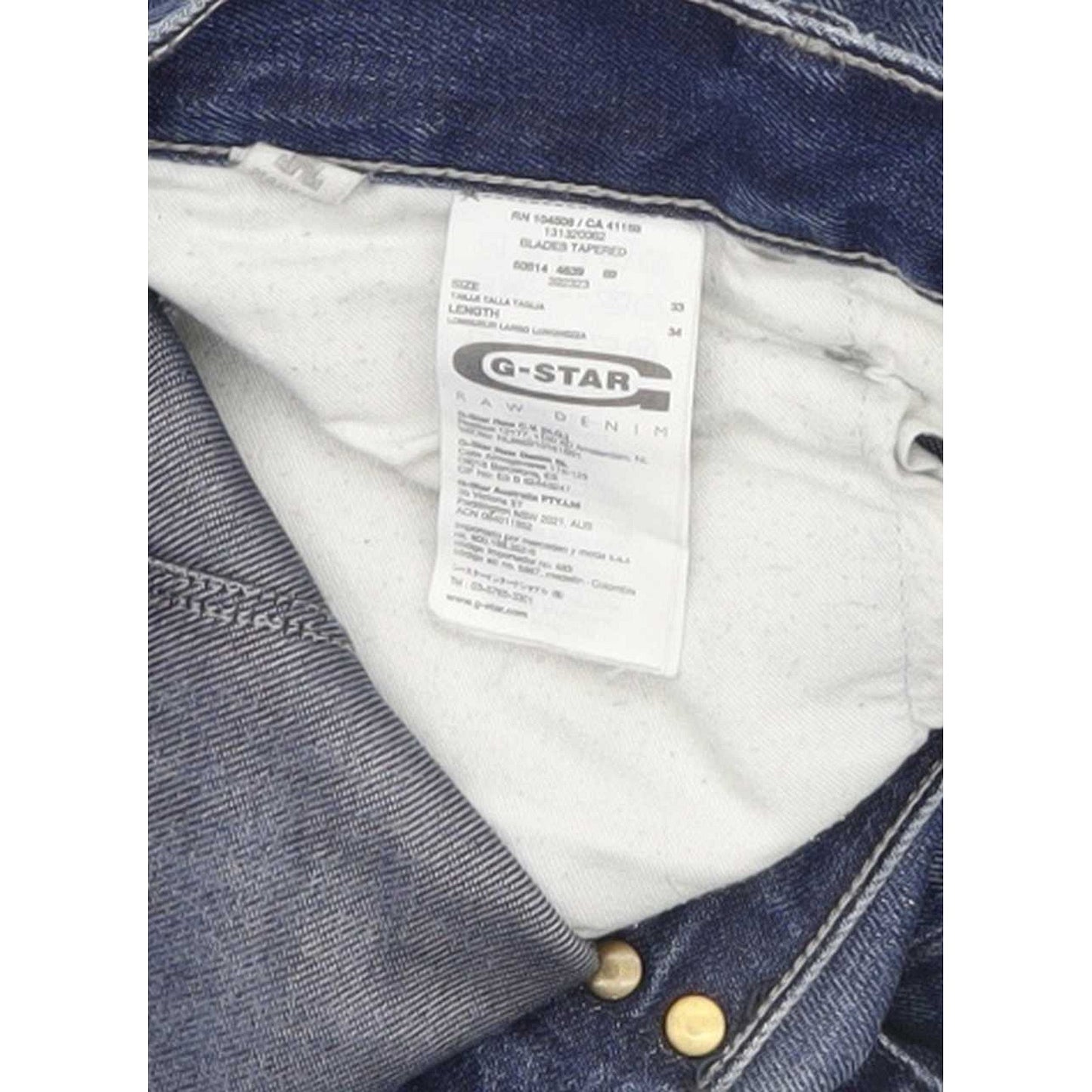 G-Star Blades Men Blue Tapered Regular Jeans W33 L33