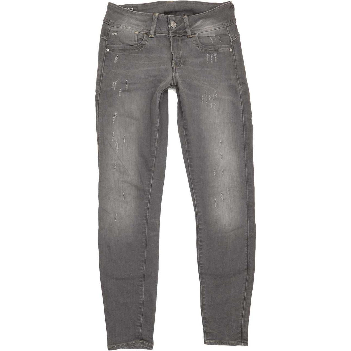 G-Star Lynn Mid Women Grey Skinny Slim Stretch Jeans W28 L29