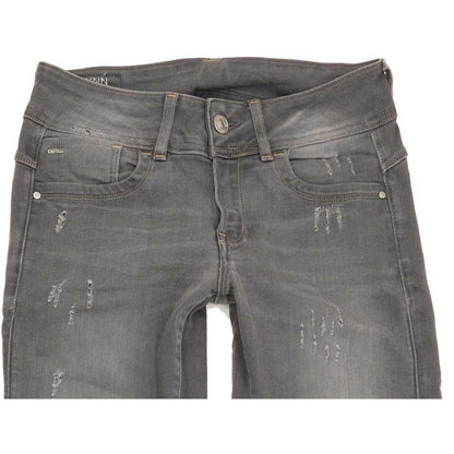 G-Star Lynn Mid Women Grey Skinny Slim Stretch Jeans W28 L29