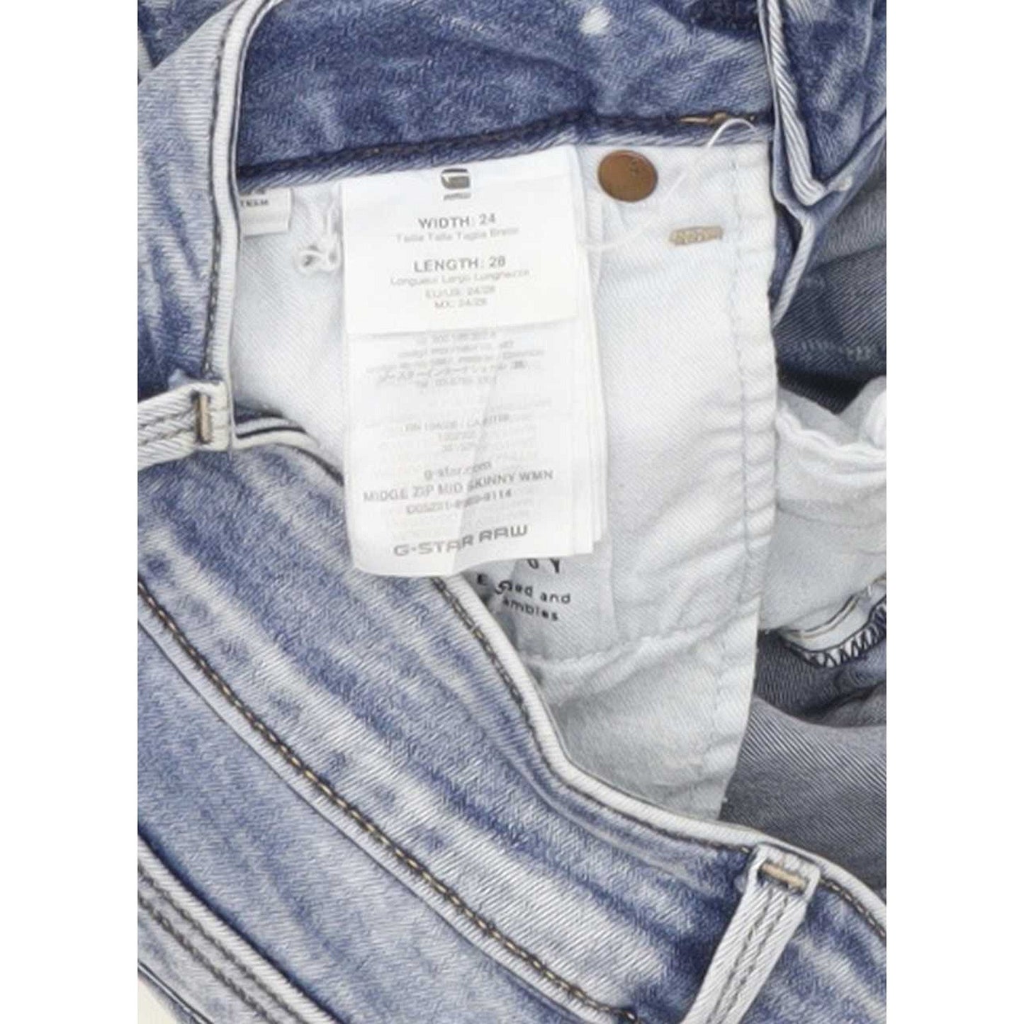 G-Star Midge Mid Women Blue Skinny Slim Stretch Jeans W24 L27