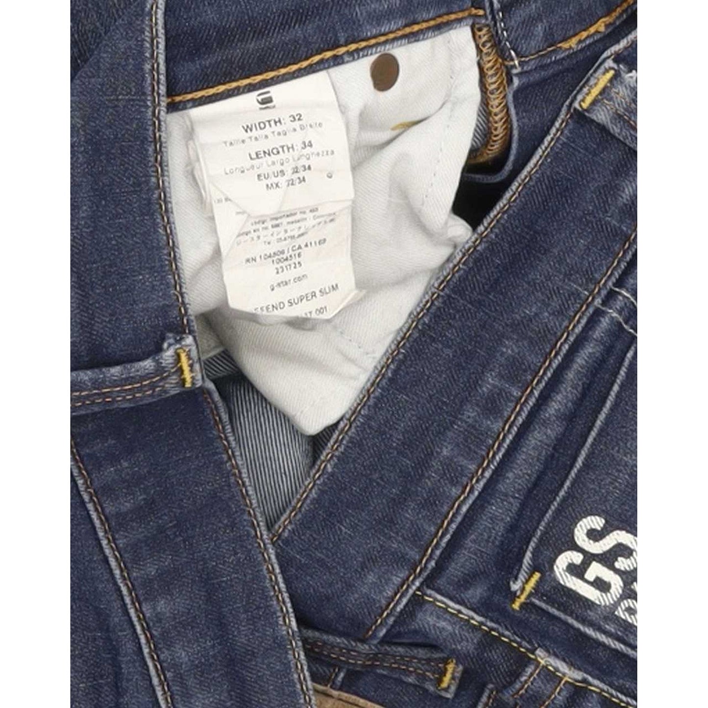 G-Star Defend Super Men Blue Straight Slim Stretch Jeans W32 L31