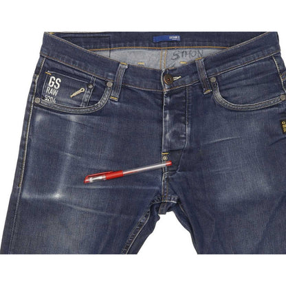G-Star Defend Super Men Blue Straight Slim Stretch Jeans W32 L31