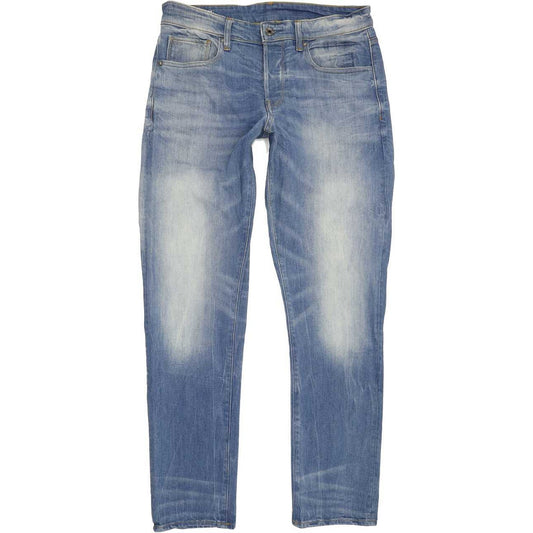 G-Star 3301 Men Blue Tapered Regular Stretch Jeans W30 L31