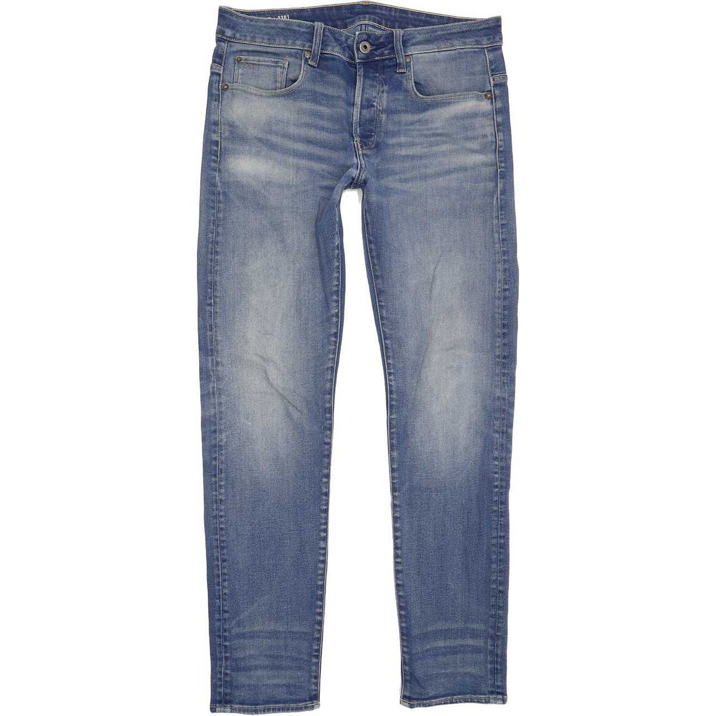 G-Star 3301 Men Blue Straight Slim Stretch Jeans W30 L31