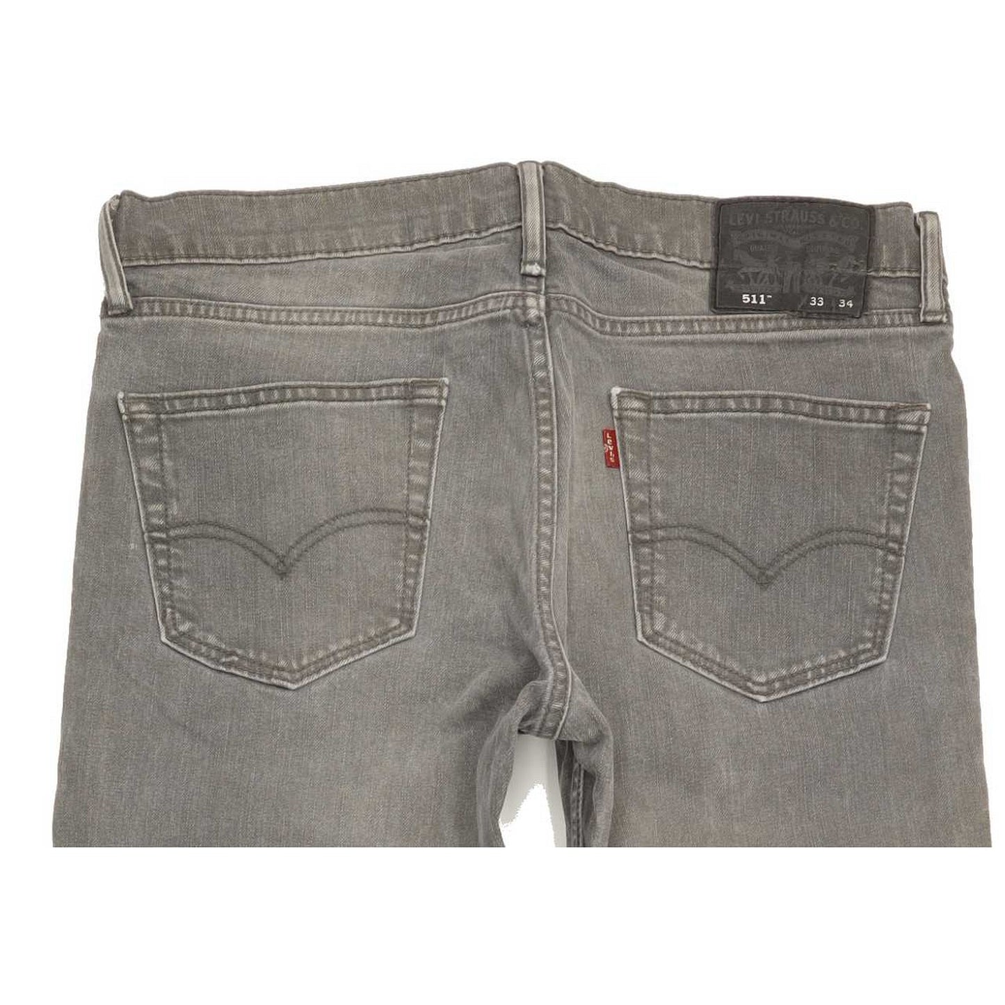 Levi's 511 Men Grey Straight Slim Stretch Jeans W33 L33