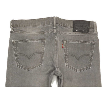 Levi's 511 Men Grey Straight Slim Stretch Jeans W33 L33
