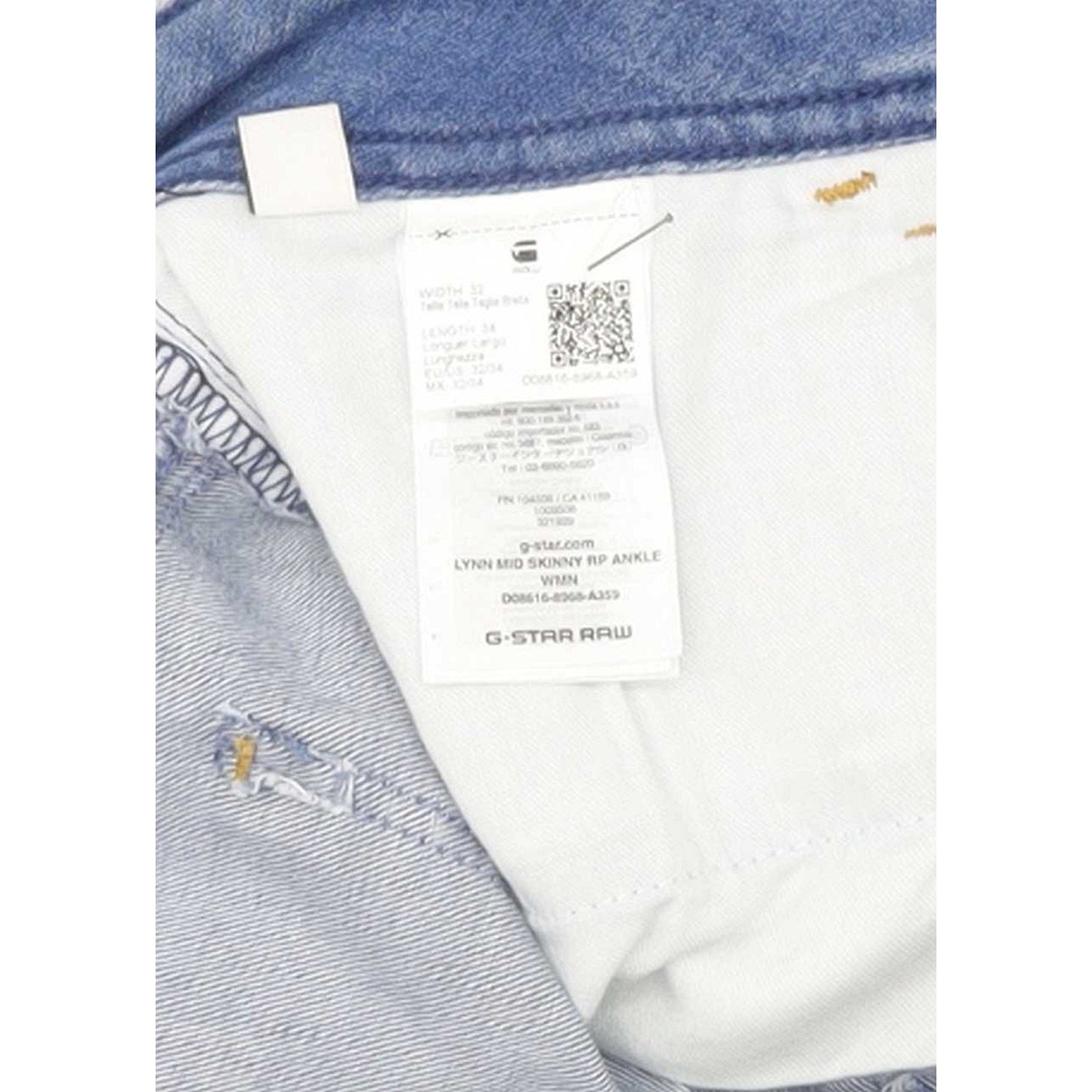 G-Star Lynn Mid Ankle Women Blue Skinny Slim Stretch Jeans W32 L34