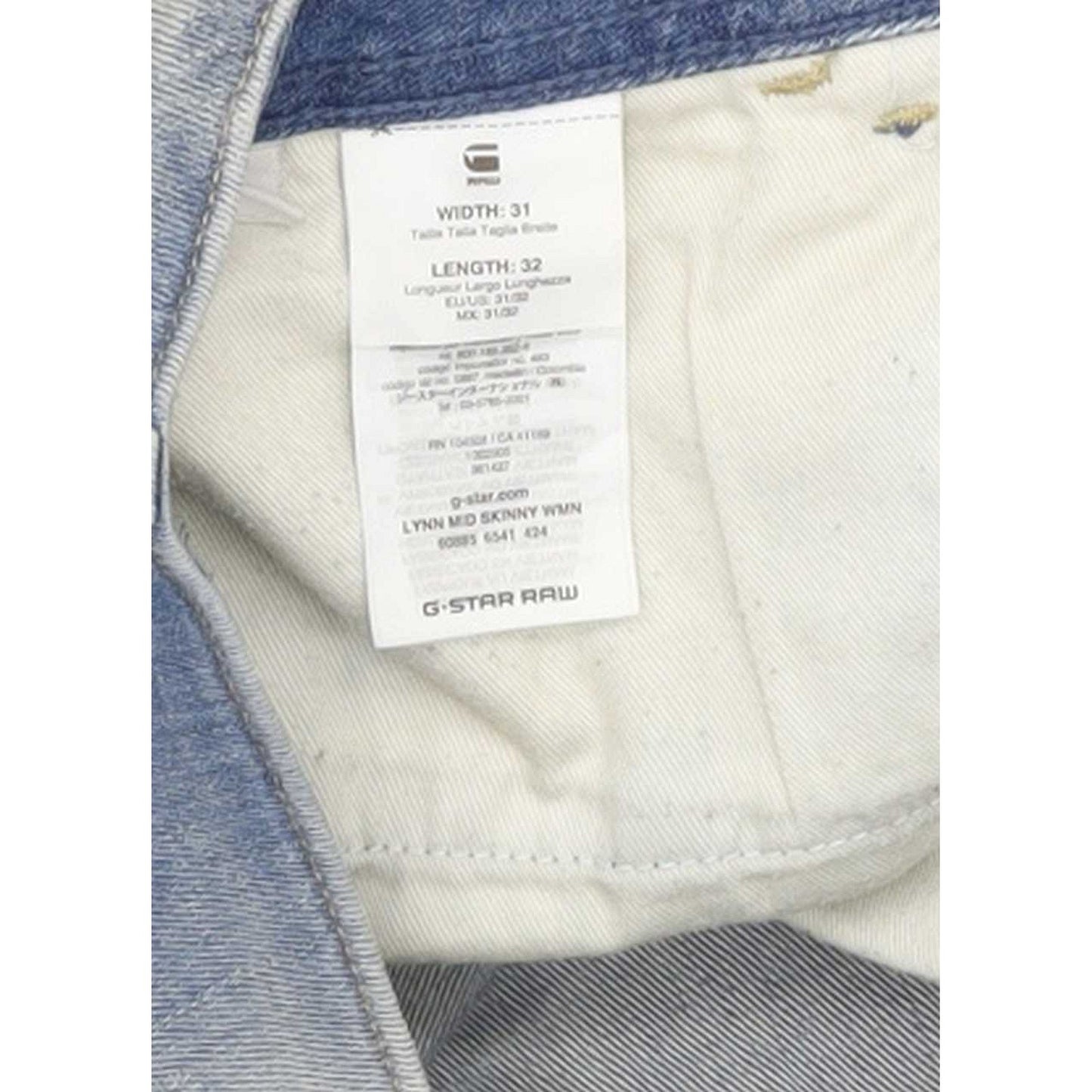 G-Star Lynn Mid Women Blue Skinny Slim Stretch Jeans W31 L32